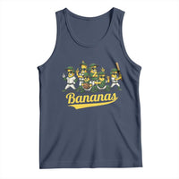 Cool Bananas Squad Playing Baseball Graphic Tank Top for Sports Fans Entertainment