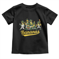 Cool Bananas Squad Playing Baseball Graphic Toddler T Shirt for Sports Fans Entertainment