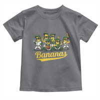 Cool Bananas Squad Playing Baseball Graphic Toddler T Shirt for Sports Fans Entertainment