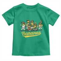 Cool Bananas Squad Playing Baseball Graphic Toddler T Shirt for Sports Fans Entertainment