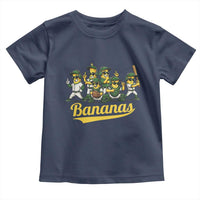 Cool Bananas Squad Playing Baseball Graphic Toddler T Shirt for Sports Fans Entertainment
