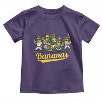 Cool Bananas Squad Playing Baseball Graphic Toddler T Shirt for Sports Fans Entertainment