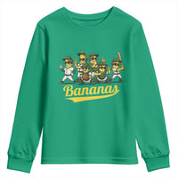 Cool Bananas Squad Playing Baseball Graphic Youth Sweatshirt for Sports Fans Entertainment