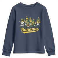 Cool Bananas Squad Playing Baseball Graphic Youth Sweatshirt for Sports Fans Entertainment
