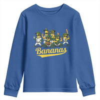 Cool Bananas Squad Playing Baseball Graphic Youth Sweatshirt for Sports Fans Entertainment