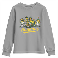 Cool Bananas Squad Playing Baseball Graphic Youth Sweatshirt for Sports Fans Entertainment