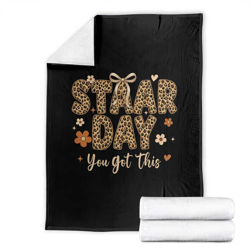 Groovy Leopard STAAR Day Throw Blanket You Got This Motivational Teacher Sayings