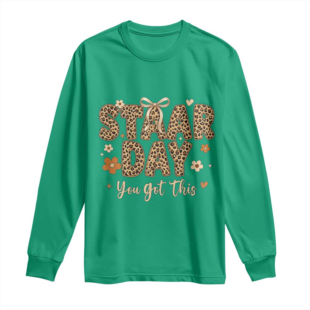 Groovy Leopard STAAR Day Long Sleeve Shirt You Got This Motivational Teacher Sayings