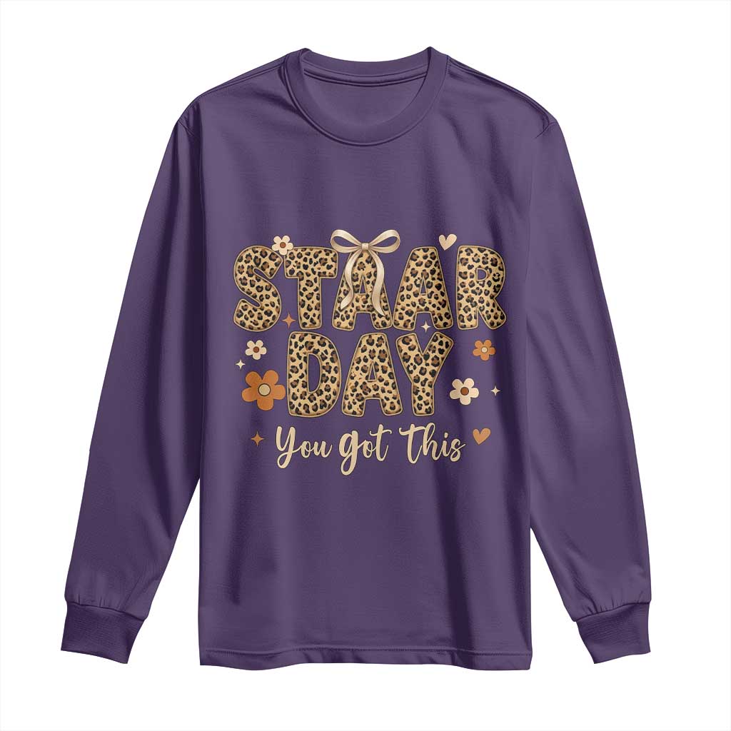 Groovy Leopard STAAR Day Long Sleeve Shirt You Got This Motivational Teacher Sayings