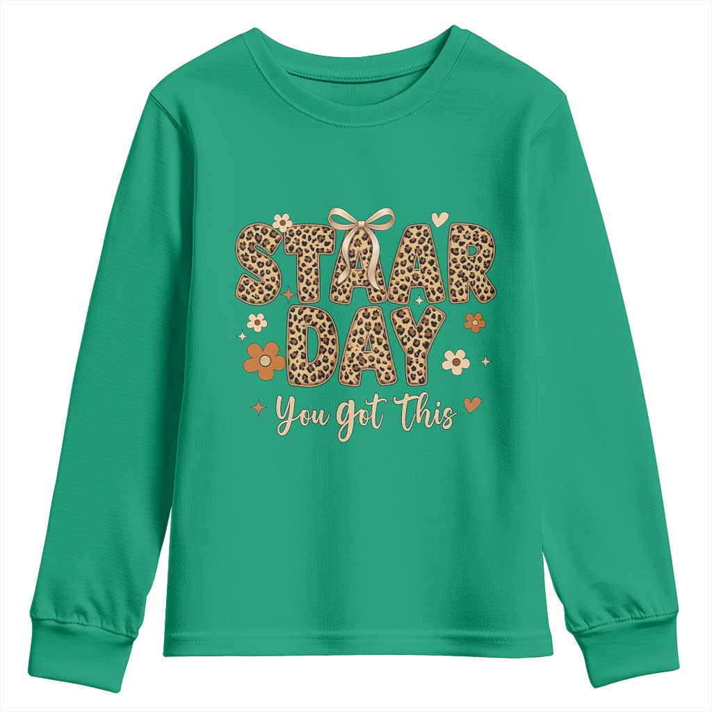 Groovy Leopard STAAR Day Youth Sweatshirt You Got This Motivational Teacher Sayings