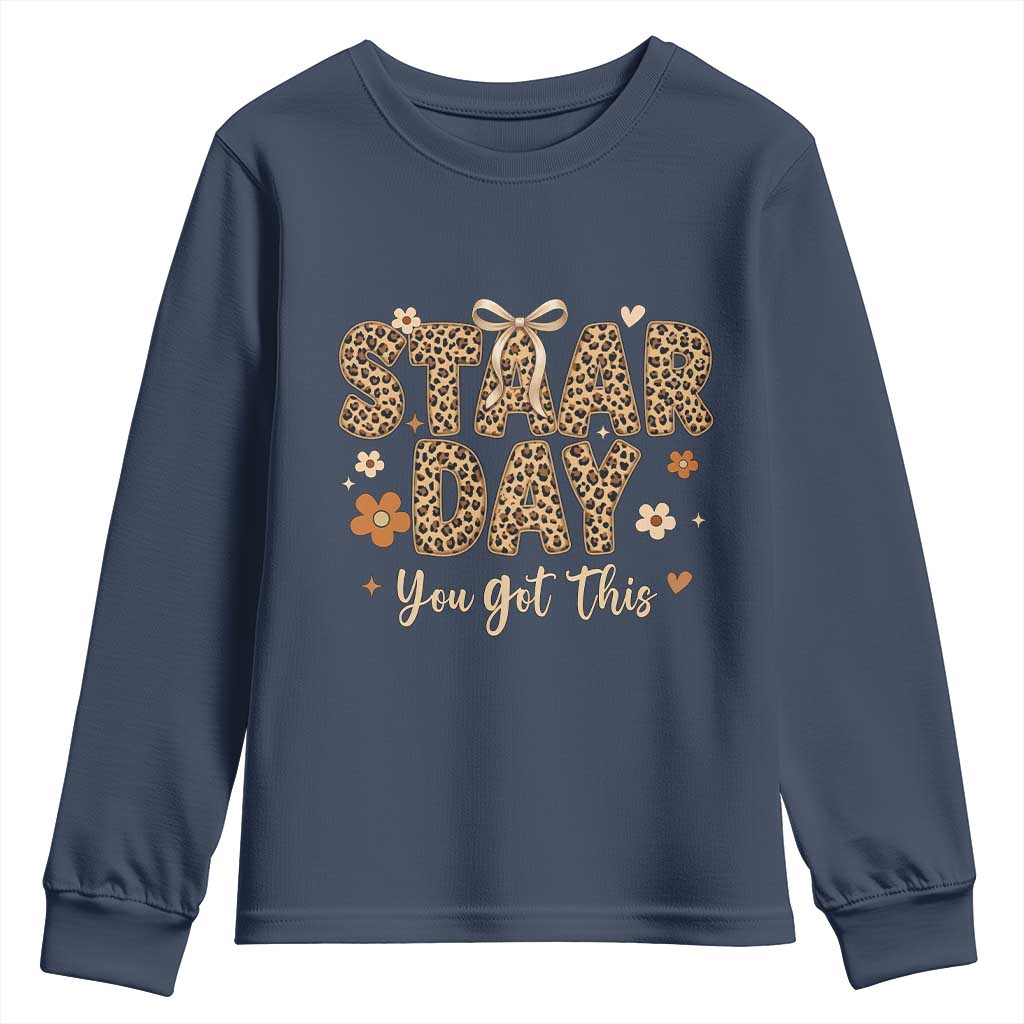 Groovy Leopard STAAR Day Youth Sweatshirt You Got This Motivational Teacher Sayings
