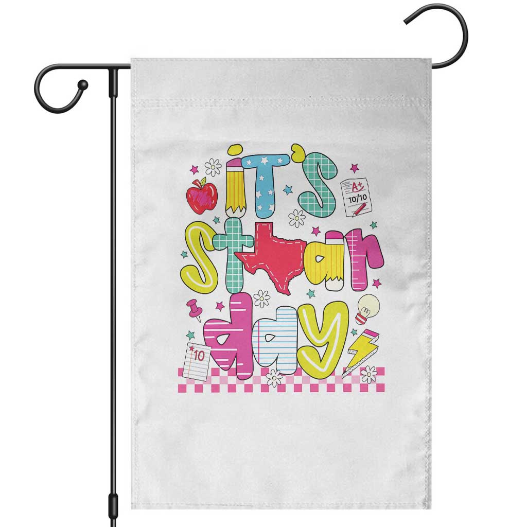 Groovy Texas STAAR Day Garden Flag Don't Stress Do Your Best Teacher Student Motivation