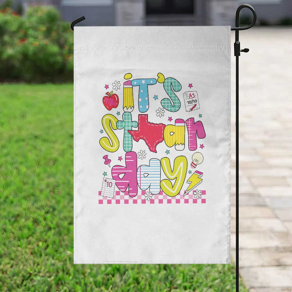 Groovy Texas STAAR Day Garden Flag Don't Stress Do Your Best Teacher Student Motivation