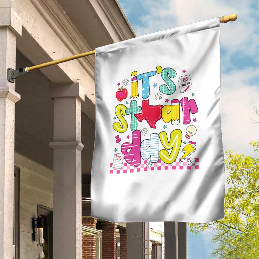 Groovy Texas STAAR Day Garden Flag Don't Stress Do Your Best Teacher Student Motivation