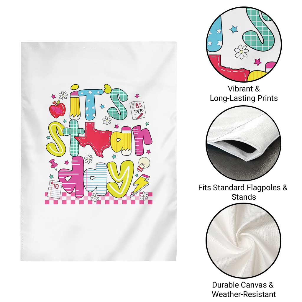 Groovy Texas STAAR Day Garden Flag Don't Stress Do Your Best Teacher Student Motivation