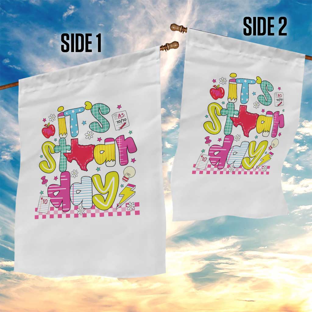 Groovy Texas STAAR Day Garden Flag Don't Stress Do Your Best Teacher Student Motivation