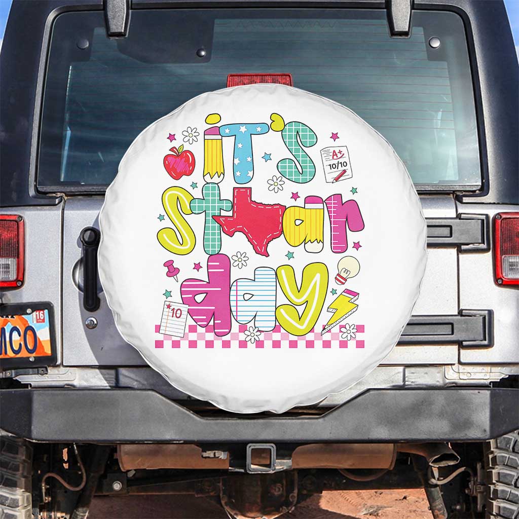 Groovy Texas STAAR Day Spare Tire Cover Don't Stress Do Your Best Teacher Student Motivation