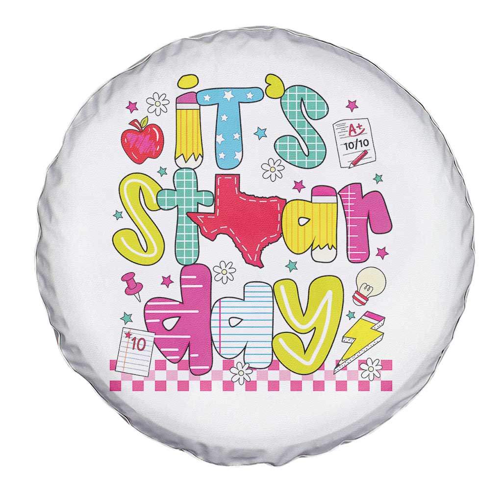 Groovy Texas STAAR Day Spare Tire Cover Don't Stress Do Your Best Teacher Student Motivation
