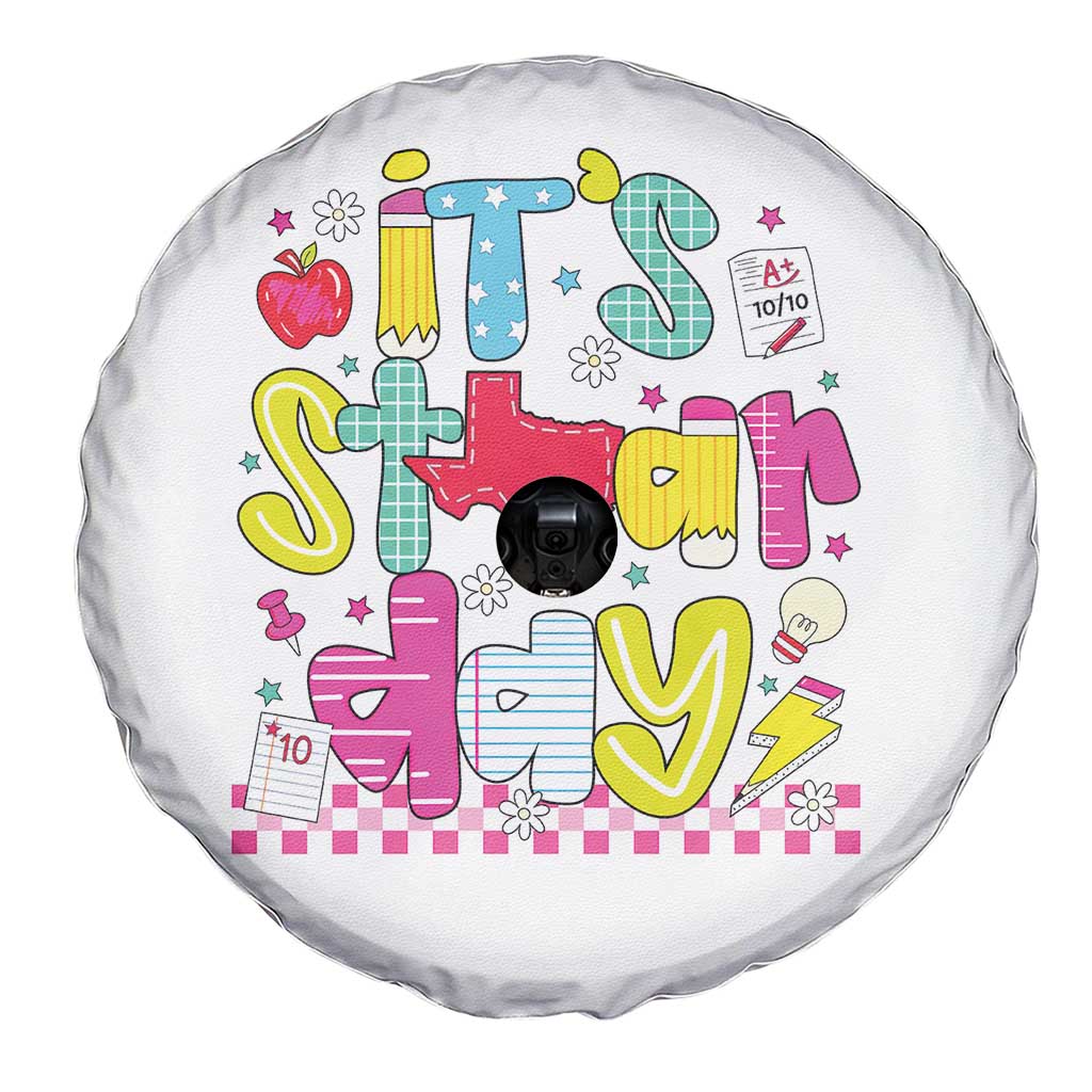 Groovy Texas STAAR Day Spare Tire Cover Don't Stress Do Your Best Teacher Student Motivation