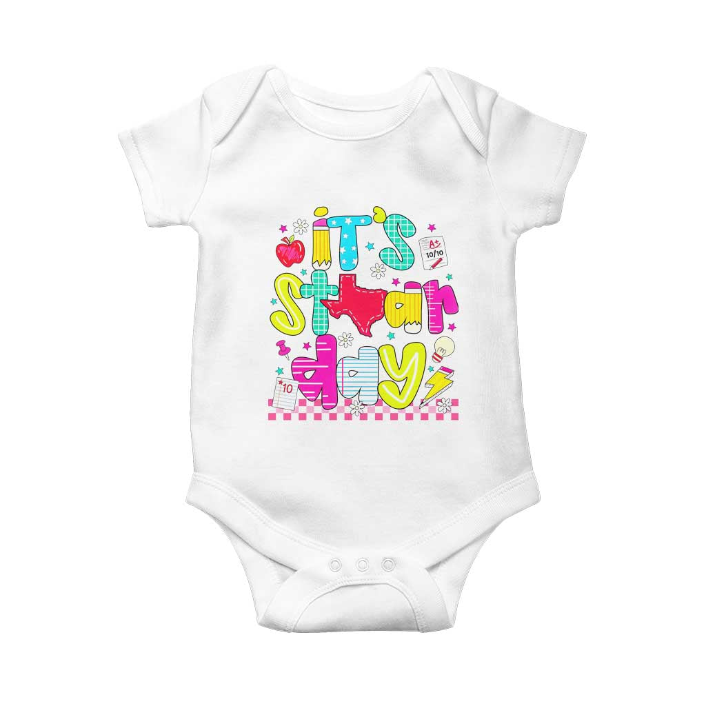 Groovy Texas STAAR Day Baby Onesie Don't Stress Do Your Best Teacher Student Motivation