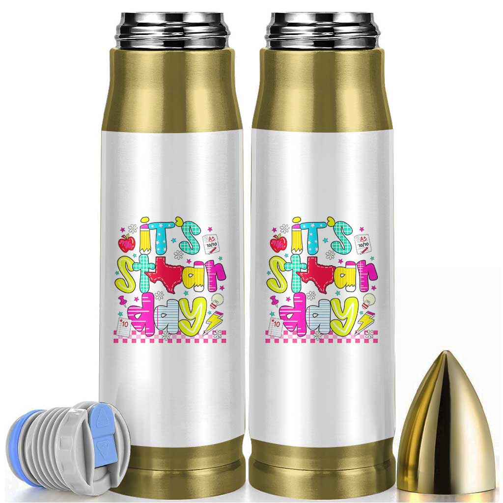 Groovy Texas STAAR Day Bullet Tumbler Don't Stress Do Your Best Teacher Student Motivation