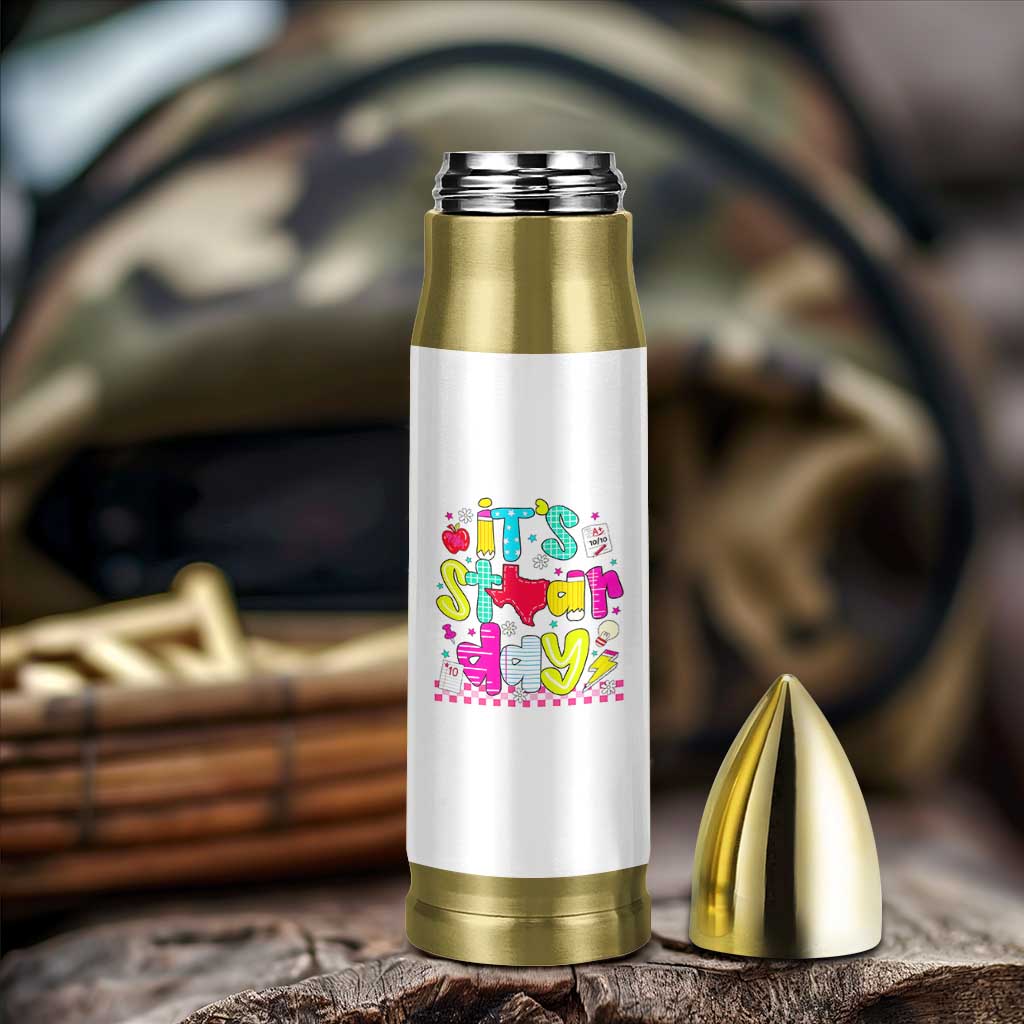 Groovy Texas STAAR Day Bullet Tumbler Don't Stress Do Your Best Teacher Student Motivation