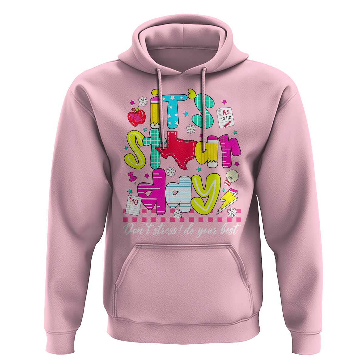 Groovy Texas STAAR Day Hoodie Don't Stress Do Your Best Teacher Student Motivation