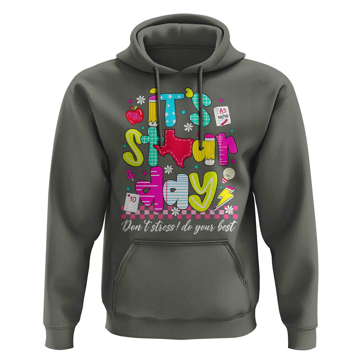 Groovy Texas STAAR Day Hoodie Don't Stress Do Your Best Teacher Student Motivation