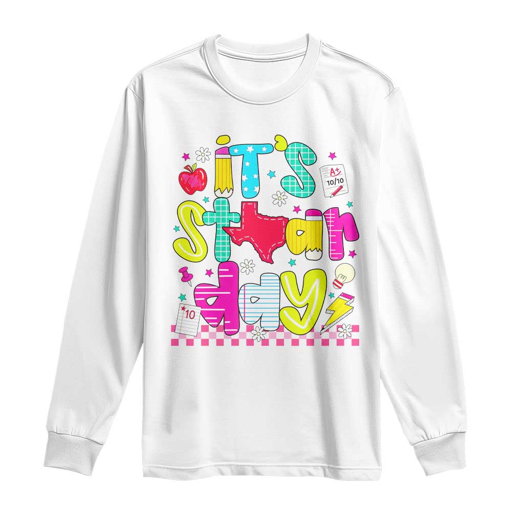 Groovy Texas STAAR Day Long Sleeve Shirt Don't Stress Do Your Best Teacher Student Motivation