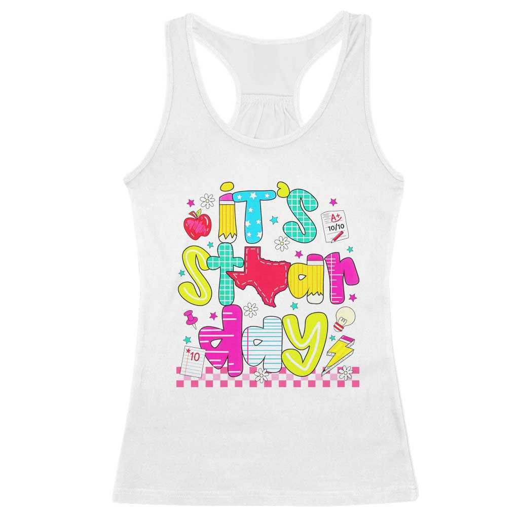 Groovy Texas STAAR Day Racerback Tank Top Don't Stress Do Your Best Teacher Student Motivation