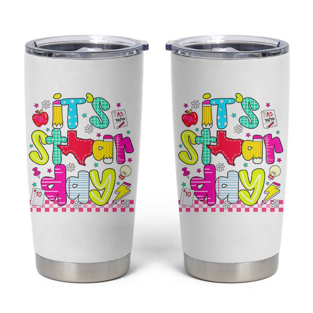 Groovy Texas STAAR Day Tumbler Cup Don't Stress Do Your Best Teacher Student Motivation