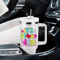 Groovy Texas STAAR Day Tumbler With Handle Don't Stress Do Your Best Teacher Student Motivation