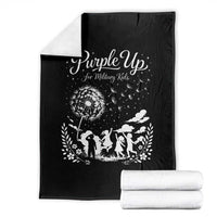 Purple Up For Military Kids Dandelion Inspirational Throw Blanket Month of the Military Child Awareness Brat Support