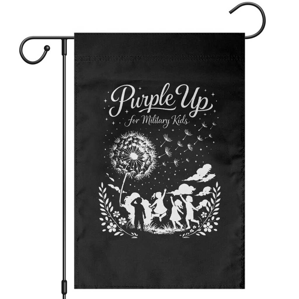 Purple Up For Military Kids Dandelion Inspirational Garden Flag Month of the Military Child Awareness Brat Support