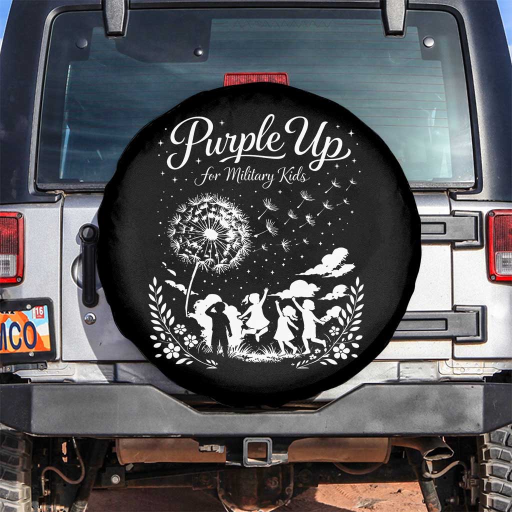 Purple Up For Military Kids Dandelion Inspirational Spare Tire Cover Month of the Military Child Awareness Brat Support