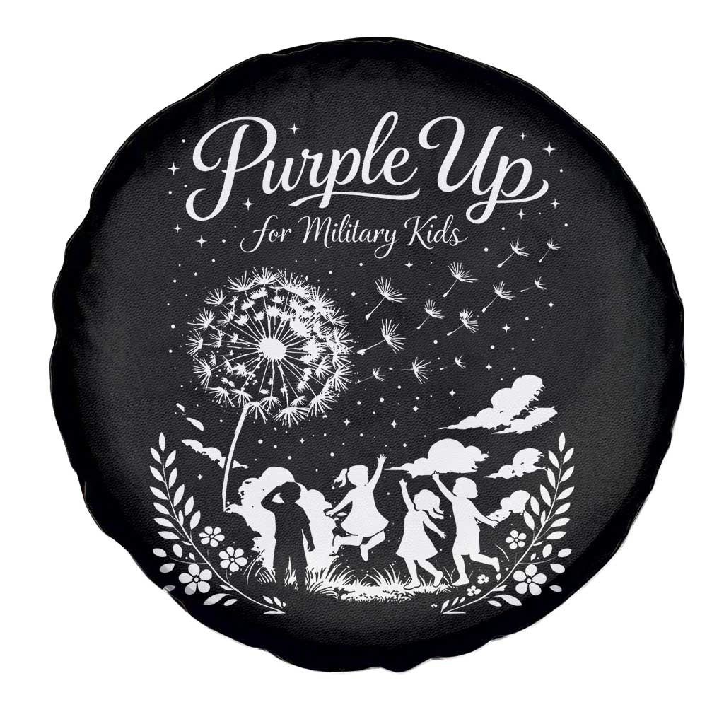 Purple Up For Military Kids Dandelion Inspirational Spare Tire Cover Month of the Military Child Awareness Brat Support