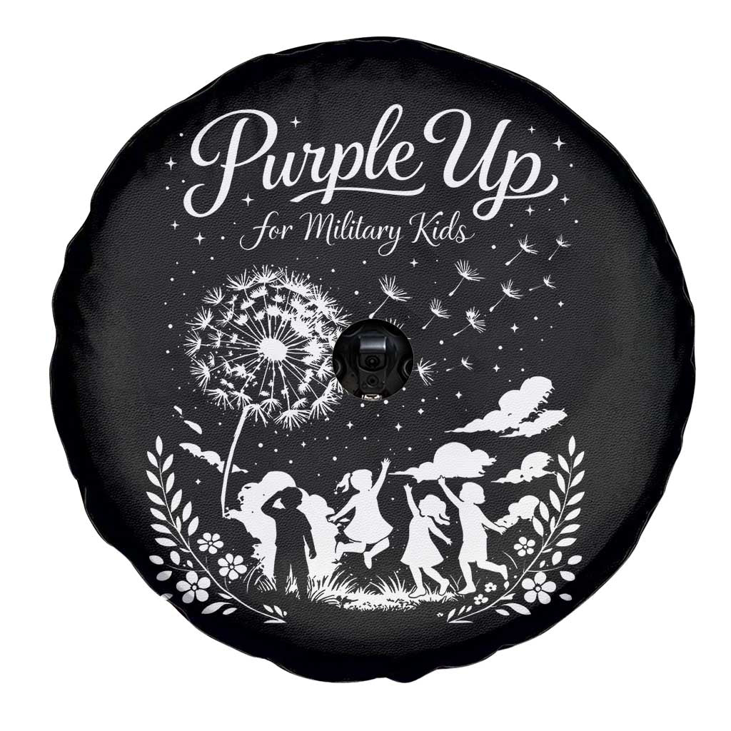 Purple Up For Military Kids Dandelion Inspirational Spare Tire Cover Month of the Military Child Awareness Brat Support