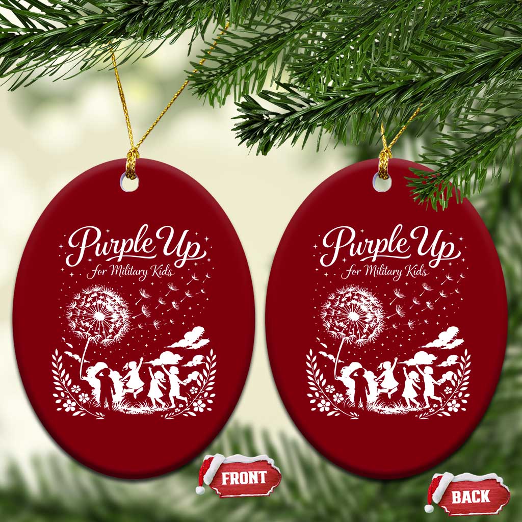 Purple Up For Military Kids Dandelion Inspirational Ceramic Ornament Month of the Military Child Awareness Brat Support