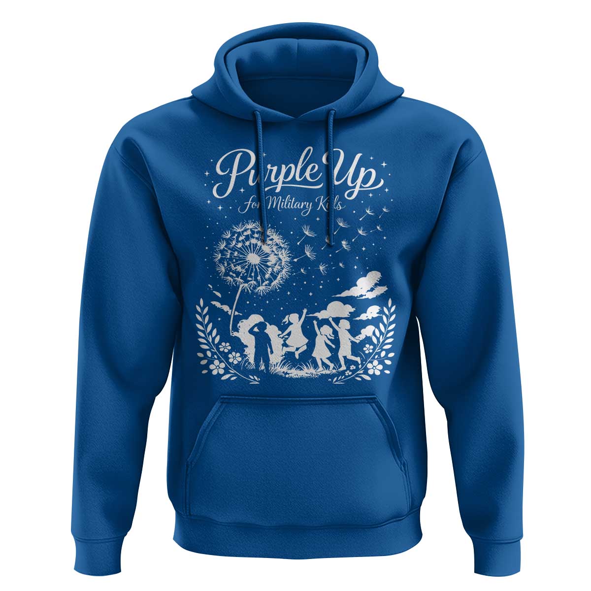Purple Up For Military Kids Dandelion Inspirational Hoodie Month of the Military Child Awareness Brat Support