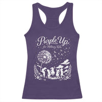 Purple Up For Military Kids Dandelion Inspirational Racerback Tank Top Month of the Military Child Awareness Brat Support