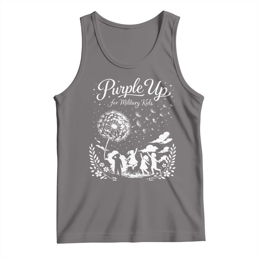 Purple Up For Military Kids Dandelion Inspirational Tank Top Month of the Military Child Awareness Brat Support