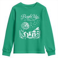 Purple Up For Military Kids Dandelion Inspirational Youth Sweatshirt Month of the Military Child Awareness Brat Support