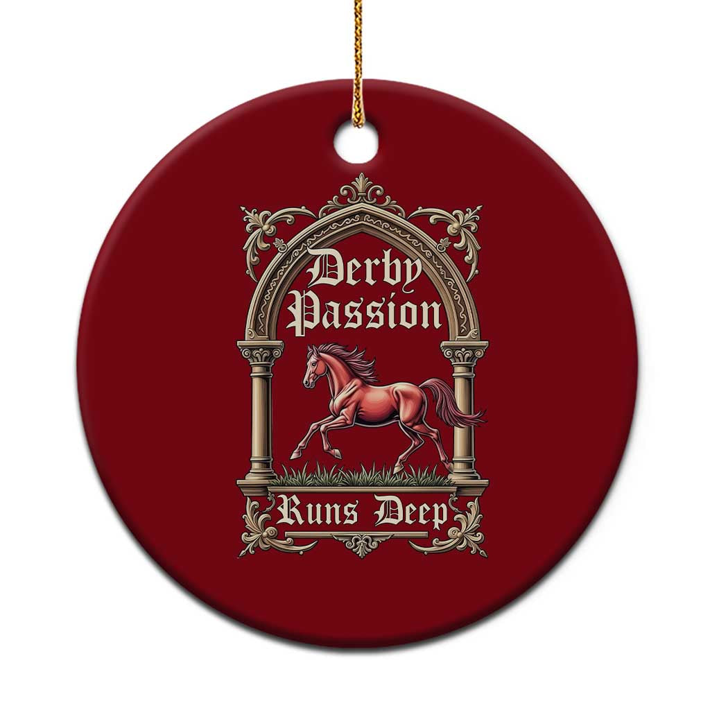 Derby Passion Runs Deep Elegant Horse Racing Ceramic Ornament Vintage Gothic Arch Equestrian Thoroughbred Lover