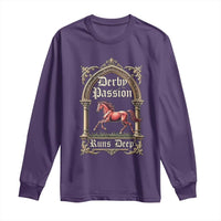 Derby Passion Runs Deep Elegant Horse Racing Long Sleeve Shirt Vintage Gothic Arch Equestrian Thoroughbred Lover