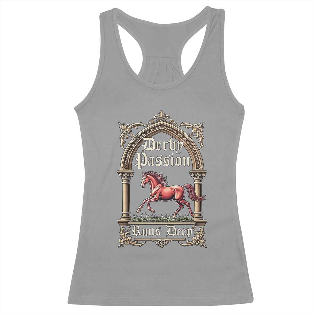 Derby Passion Runs Deep Elegant Horse Racing Racerback Tank Top Vintage Gothic Arch Equestrian Thoroughbred Lover