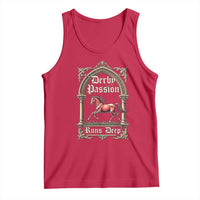 Derby Passion Runs Deep Elegant Horse Racing Tank Top Vintage Gothic Arch Equestrian Thoroughbred Lover