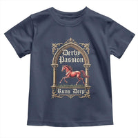 Derby Passion Runs Deep Elegant Horse Racing Toddler T Shirt Vintage Gothic Arch Equestrian Thoroughbred Lover