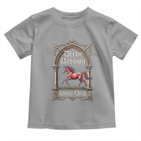 Derby Passion Runs Deep Elegant Horse Racing Toddler T Shirt Vintage Gothic Arch Equestrian Thoroughbred Lover