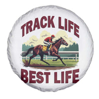 Track Life Best Life Horse Racing Enthusiast Spare Tire Cover Retro Jockey and Racehorse Trackside Southern Equestrian