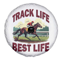 Track Life Best Life Horse Racing Enthusiast Spare Tire Cover Retro Jockey and Racehorse Trackside Southern Equestrian